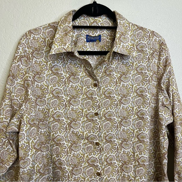 Pendleton Paisley Button-Down Shirt With Pockets Size Women's 14 - Picture 9 of 13